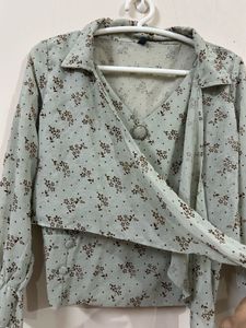 Floral Print Top with Tie Detail