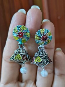 Christmas Special Oxidised Ear Rings