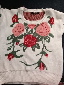 Beautiful Oversized White Woolen Sweater