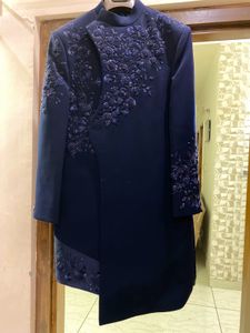 Royal Blue Heavy Embroidery Designer Indo Western