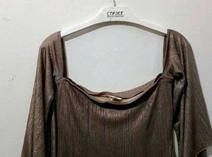 Bronze Metallic Mini Dress