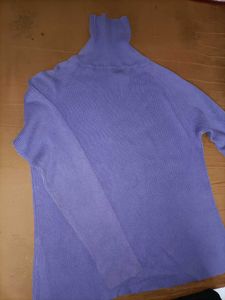 Purple Ribbed Turtleneck Oversized