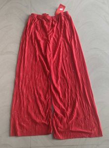 Red Pleated Palazzo Pants