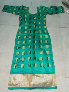 Elegant Teal &amp; Gold Indian Salwar Kameez Suit
