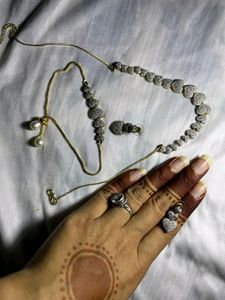 Jewel Gold Plated Pearl and Diamond Combo Gift Set
