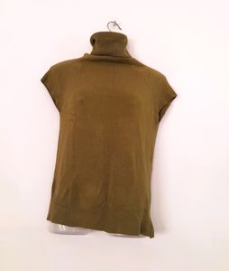 Olive Turtle Neck Mega Sleeve Top