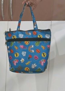 Funky Graphic Print Tote Bag