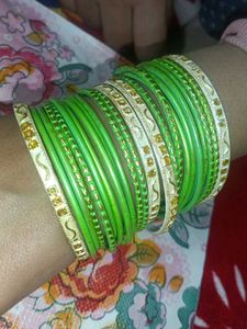 Green & Gold Bangle Set