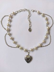 Pinteresty Pearls Heart Locket Necklace 𐙚 ♡