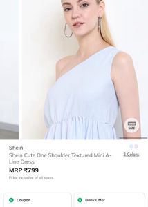 Blue One-Shoulder Dress