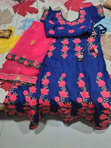 Blue Embroidered Lehenga Choli