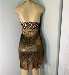 ⚜️Luxury y2k Animal Print Halter Dress⚜️