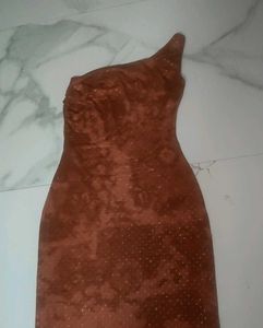 nude One Shoulder Dress