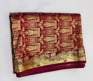 Maroon &amp; Gold Dress Material