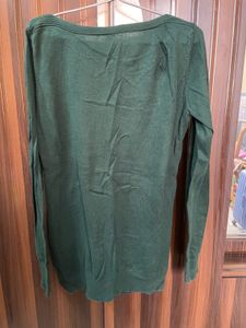 Clearance Sale Bottle Green Color Winter Wear Top