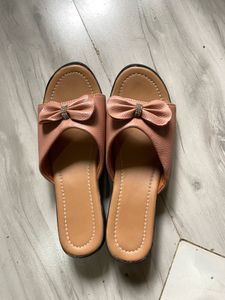 Cute Pink Bow Slides