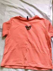 Cute Butterfly Embroidered Tee