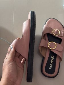 Zudio Pink Buckle Slides - Size 41