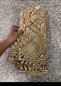 Gold Embroidered Fabric Lace