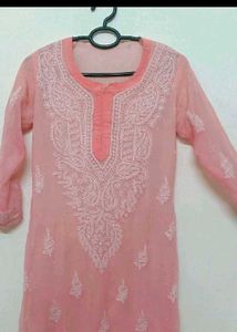 Pink Chikankari Kurti