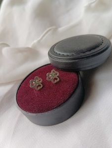 Pure Silver Clover Stud Earrings
