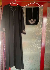 Rhinestone Work On Both Side Burkah And Hijab