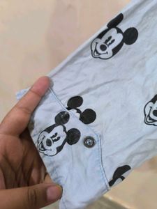 Denim Disney Mickey Mouse Shirt For Girls