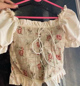 Floral Tapestry Corset Top