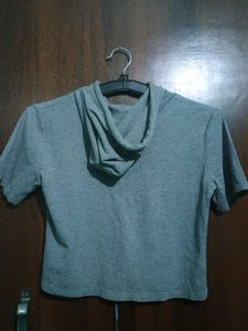 Gray Button-Down Top