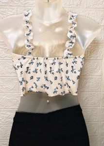 Tops &amp; Dresses For Rs 99 Only/ White Floral Crop