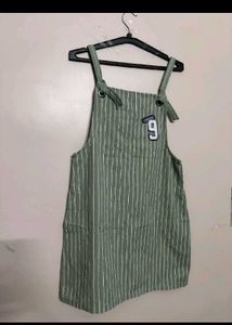 Striped Overalls Dress