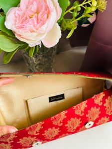 FabIndia Red Paisley Clutch