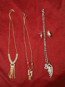 Combo Of 3 Chain, Earing With 1 Chain