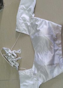Pink and white Bhandani choli