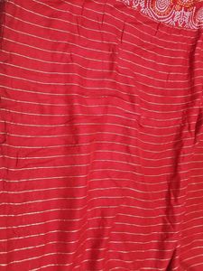 Red Bandhani Saree With Blouse full length