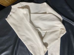 White Long Sleeve Crop Top