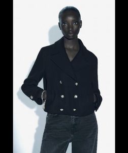 Zara Double Breasted Wool Blend Coat