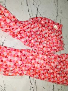 Stole Pink Heart Shape Dupatta