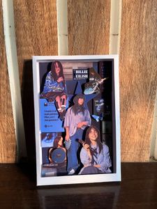 Billie Eilish collage paper shadow box