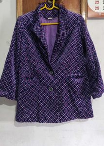 Patterned Purple Blazer