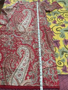 Red Paisley Print Tunic Dress
