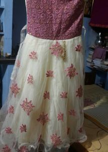 Girls Pink and White Party Dress