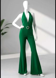 Green Halter Jumpsuit