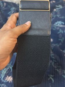 Wide Black &amp; Gold Statement Belt