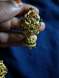 Golden Jhumka Earrings