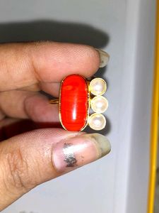 Coral and Turquoise Gemstone Rings(Set of 2)