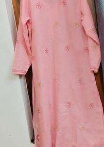 Peach Embroidery Kurta