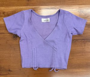 Lilac Ribbed Crop Top 💟