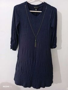 Navy Dress with Necklace