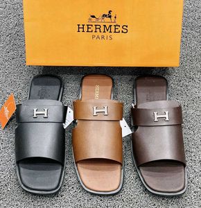 Hermes Men's Stylish Brown Sandals